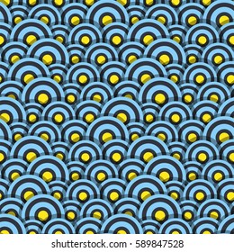 Abstract seamless pattern of circles. Image for a poster, cover or invitation. Vector illustration. Repeating texture. Figure for textiles.