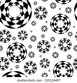 Abstract seamless pattern. Circles in an interesting design. Vector.