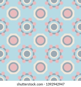 Abstract seamless pattern with circles and octagons. Colorful vector background EPS10