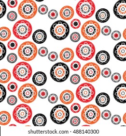 Abstract seamless pattern with circles on a white background. Vector illustration.