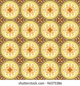 abstract seamless pattern with circles in retro colors