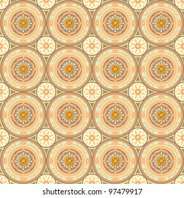 abstract seamless pattern with circles in retro colors