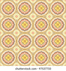 abstract seamless pattern with circles in retro colors