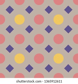 Abstract seamless pattern with circles and rhombus