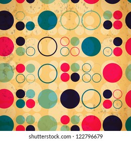 Abstract seamless pattern of circles and rings