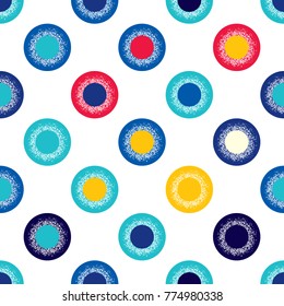 Abstract seamless pattern of circles. A simple pattern with a texture.