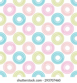 Abstract seamless pattern of circles. Vector illustration.
