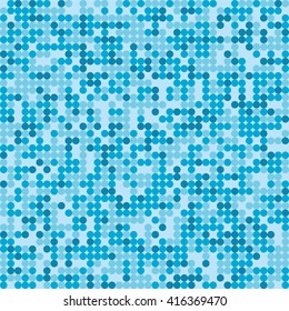 Abstract seamless pattern with circles.  Vector blue background.
