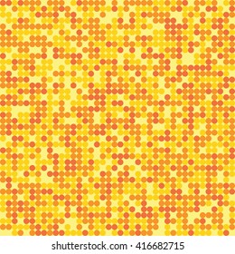 Abstract seamless pattern with circles.  Vector yellow background.