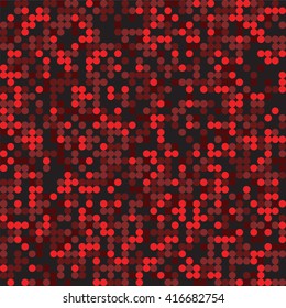 Abstract seamless pattern with circles.  Vector red and black background.