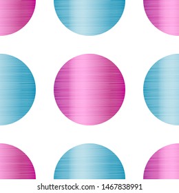 Abstract seamless pattern with circles. White background with  blue and pink gradient polka dots. Template design for invitation, poster, card, flyer, banner.