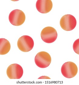 Abstract seamless pattern with circles. White background with colorful polka dots. Template design for invitation, poster, card, flyer, banner, fabric, textile.