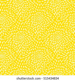 Abstract seamless pattern with circular ornament Swirl geometric oriental doodle texture yellow . Floral tiled mosaic background