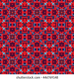 Abstract seamless pattern. Cloth design, wallpaper. Pixel pattern can be used for the envelope, business card, pen, interior design, diary, Notebook, purse, a bag, dress, furniture, dishes, cutlery.
