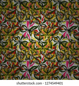 Abstract seamless pattern for clothes, boys, girls, wallpaper. Hand-drawn illustration. Vector. Beautiful background of colorful butterflies.