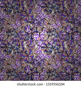 Abstract seamless pattern for clothes, boys, girls, wallpaper. Hand-drawn illustration. Beautiful background of colorful butterflies. Vector.