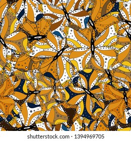 Abstract seamless pattern for clothes, boys, girls, wallpaper. Beautiful watercolor butterflies. Vector illustration. Fantasy cute illustration. Black, white and yellow butterfly illustration.