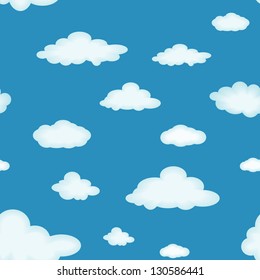 Abstract seamless pattern with clouds for background - vector illustration. You can use it to fill your own background.