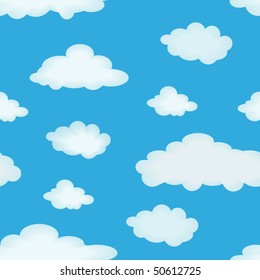 Abstract seamless pattern with clouds for background - vector illustration. You can use it to fill your own background.