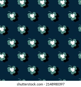 Abstract Seamless Pattern with Clover Leaves Flat Vector Graphic Art can be use for background and apparel design