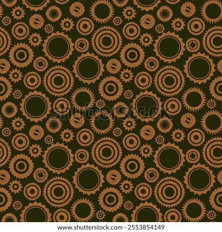 Abstract seamless pattern with cogs - hand drawn vector illustration.