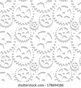 Abstract seamless pattern with cogwheels - vector 
