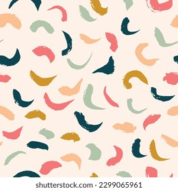 Abstract seamless pattern with color paint strokes