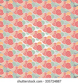 abstract seamless pattern with color spirals background