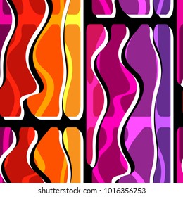 Abstract seamless pattern with color waves. Vector illustration