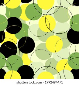 Abstract seamless pattern with the colored circles.