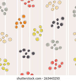 Abstract seamless pattern with colored circles. Vector illustration
