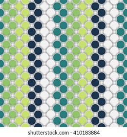 Abstract seamless pattern with colored circles and soft shadow. 3d effect. Vector background eps10