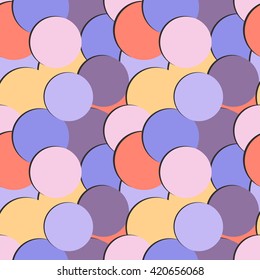 Abstract seamless pattern with colored circles and shadow
