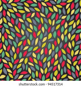Abstract seamless pattern with colored leaves. EPS 10 vector