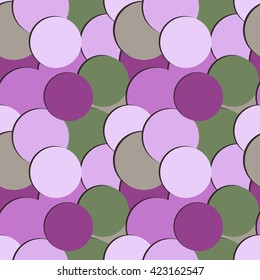 Abstract seamless pattern with colored random round painted circles and shadow
