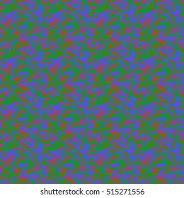 Abstract seamless pattern with colored rose flowers. Mosaic texture of stylized floral motif, rose flowers background. Seamless floral background. Backdrop with roses, vector mosaic picture.