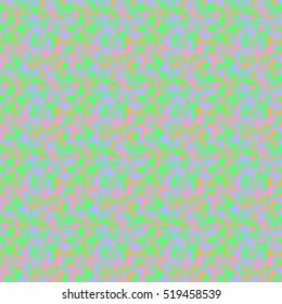 Abstract seamless pattern with colored rose flowers. Mosaic texture of stylized floral motif, rose flowers background. Seamless floral background. Backdrop with roses, vector mosaic picture.