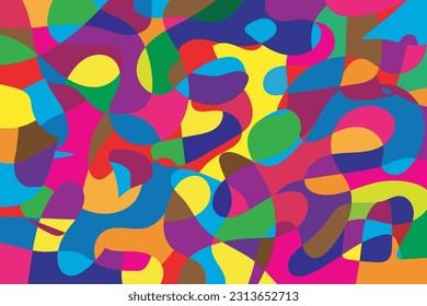 abstract seamless pattern with colored spots and lines in graffiti style, vector illustration