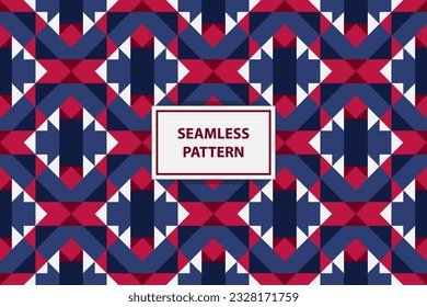 Abstract Seamless Pattern, colored as USA Flag. Vector Illustration of american Background for Celebration Holiday American President Day, memorial day