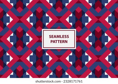 Abstract Seamless Pattern, colored as USA Flag. Vector Illustration of american Background for Celebration Holiday American President Day, memorial day