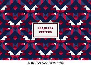 Abstract Seamless Pattern, colored as USA Flag. Vector Illustration of american Background for Celebration Holiday American President Day, memorial day