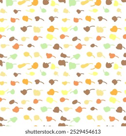 Abstract seamless pattern with colorful autumn leaves - hand drawn vector illustration.