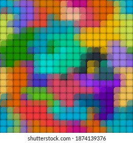 Resumen de un patrón impecable de color Fondo con mosaicos transparentes en círculo. Impresión de ilustración de vector