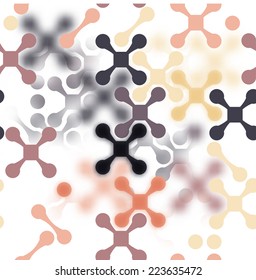 Abstract seamless pattern of colorful blurred crosses