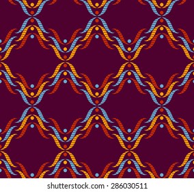 Abstract seamless pattern of colorful braids