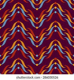 Abstract seamless pattern of colorful braids