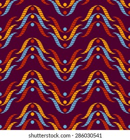 Abstract seamless pattern of colorful braids