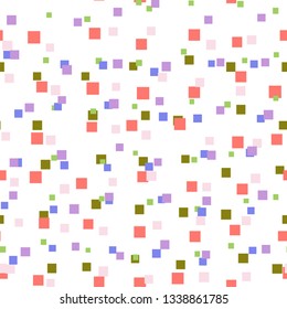Abstract seamless pattern with colorful chaotic small squares. Infinity geometric pattern. Vector illustration.       