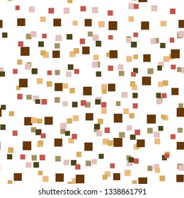 Abstract seamless pattern with colorful chaotic small squares. Infinity geometric pattern. Vector illustration.       