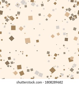 Abstraktes nahtloses Muster mit bunten chaotischen kleinen Quadraten. Unendliches chaotisches geometrisches Muster. Vektorgrafik.       